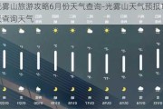 光雾山旅游攻略6月份天气查询-光雾山天气预报15天查询天气