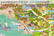 天津旅游路线四年级画简单-天津旅游手绘地图