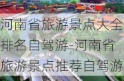 河南省旅游景点大全排名自驾游-河南省旅游景点推荐自驾游