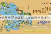 山东旅游路线图简笔画,山东旅游路线手抄报简单