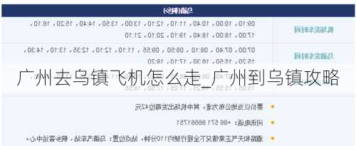 广州去乌镇飞机怎么走_广州到乌镇攻略