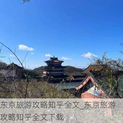 东京旅游攻略知乎全文_东京旅游攻略知乎全文下载