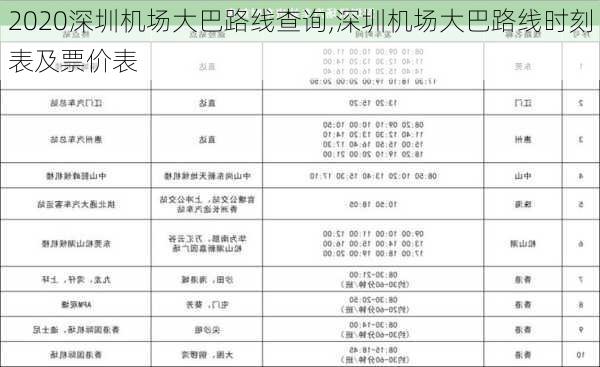 2020深圳机场大巴路线查询,深圳机场大巴路线时刻表及票价表