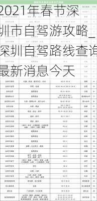 2021年春节深圳市自驾游攻略_深圳自驾路线查询最新消息今天