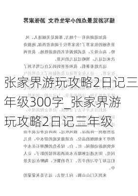 张家界游玩攻略2日记三年级300字_张家界游玩攻略2日记三年级