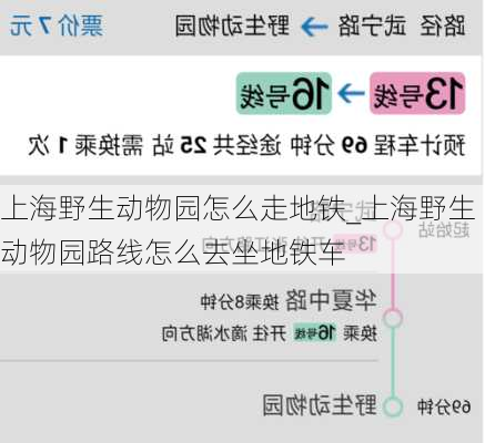 上海野生动物园怎么走地铁_上海野生动物园路线怎么去坐地铁车
