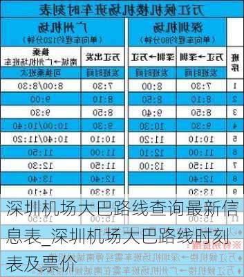 深圳机场大巴路线查询最新信息表_深圳机场大巴路线时刻表及票价