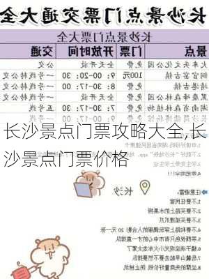 长沙景点门票攻略大全,长沙景点门票价格