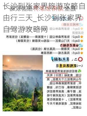 长沙到张家界旅游攻略自由行三天_长沙到张家界自驾游攻略网