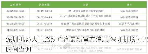 深圳机场大巴路线查询最新官方消息,深圳机场大巴时间查询