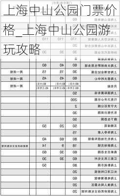 上海中山公园门票价格_上海中山公园游玩攻略