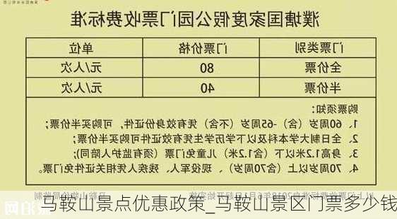 马鞍山景点优惠政策_马鞍山景区门票多少钱