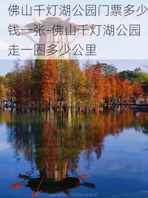 佛山千灯湖公园门票多少钱一张-佛山千灯湖公园走一圈多少公里