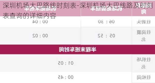 深圳机场大巴路线时刻表-深圳机场大巴线路及时刻表查询的详细内容