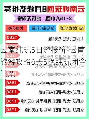 云南纯玩5日游报价-云南旅游攻略6天5晚纯玩团含门票