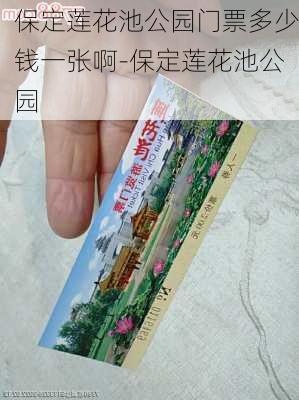 保定莲花池公园门票多少钱一张啊-保定莲花池公园