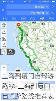 上海到厦门自驾游路线-上海到厦门自驾游路线推荐表