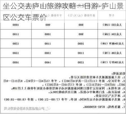 坐公交去庐山旅游攻略一日游-庐山景区公交车票价